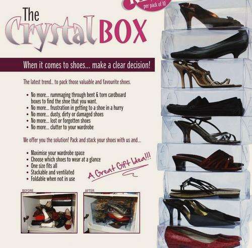 Cristal clear shoe box