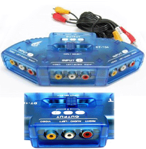 3 PORTS AV SPLITTER RCA VIDEO GAME SELECTOR SWITCH, DVD, PLAYSTATION, XBOX, Wii,