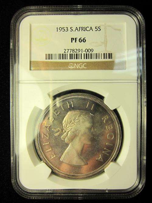 1953 5/- CROWN PF66@@HIGH GRADE & RARE@@@R1 START