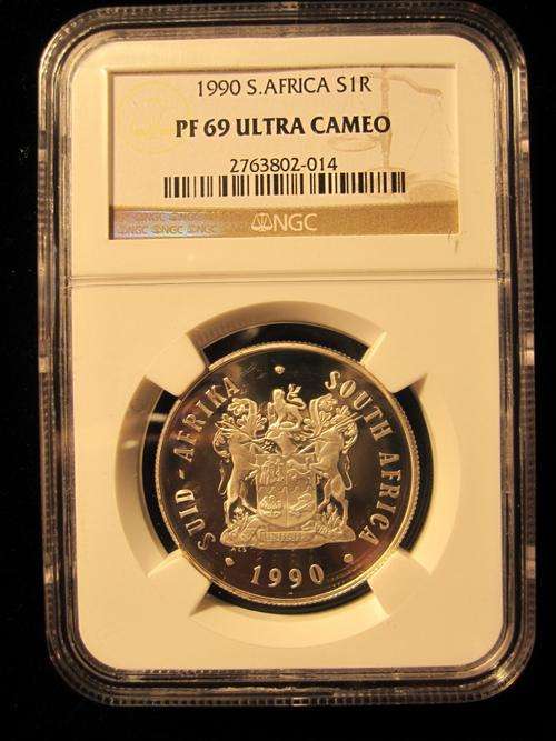 1990 Silver 1 Rand PF 69 Ultra Cameo