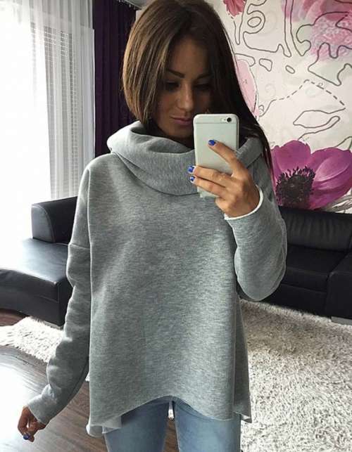 WOMEN'S IRREGULAR CASUAL PULLOVER SWEATSHIRT