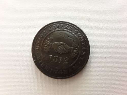 Bradford Workhouse Counterstamp on Copper Company Penny Token