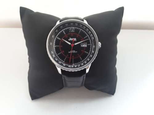 MENS JEEP WATCH 10 ATM CLASSIC STAINLESS STEEL WITH LEATHER STRAP