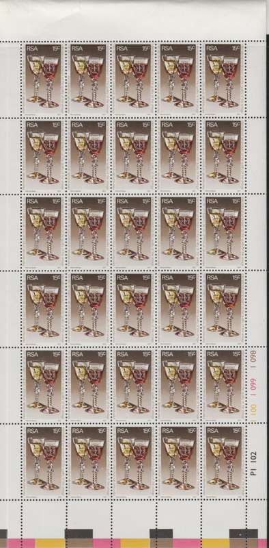 RSA, FULL PAGE WITH MISSING "DIE", MNH, SLIGHT TEAR AT TOP OF PAGE, DOES NOT AFFECT THE VALUE