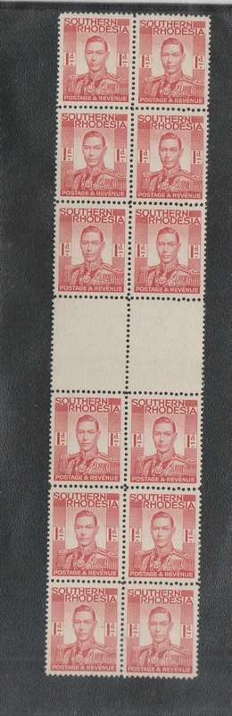 RHODESIA: 1D GUTTER BLOCKS ARE EXTREMELY RARE, SCARCE ITEM