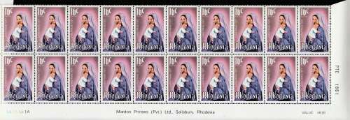 RHODESIA CHRISTMAS 1977 (A&B) IMPRINT BLOCKS NICE ITEM MINT