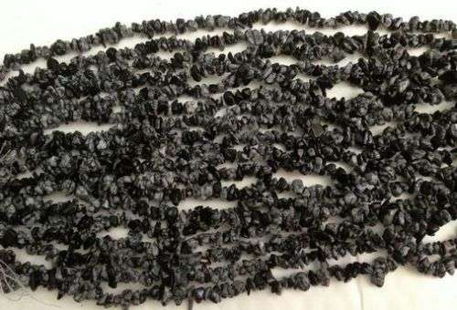 Natural SNOWFLAKE OBSIDIAN chipstrand +-90cm