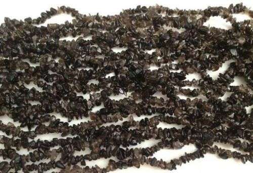 Natural SMOKY QUARTZ DARK chipstrand +-90cm