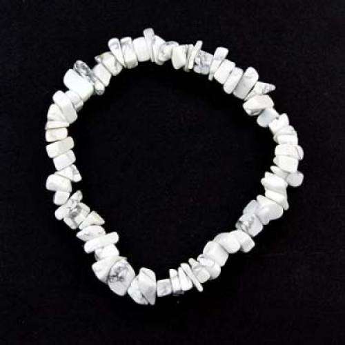 Natural chipstrand bracelet - HOWLITE WHITE