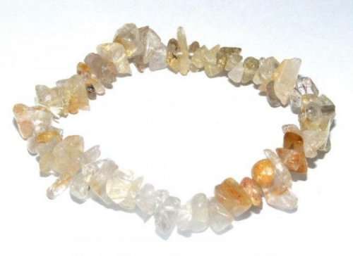 Natural chipstrand bracelet - RUTILATED QUARTZ