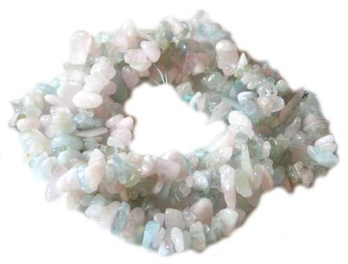 Natural MIXED BERYL chipstrand +-90cm (Aquamarine / Morganite)