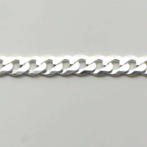55cm Sterling Silver FLAT CURB neckchain (4.0mm)