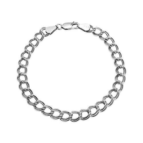 19cm Sterling Silver DOUBLE LINK bracelet (4.0mm)
