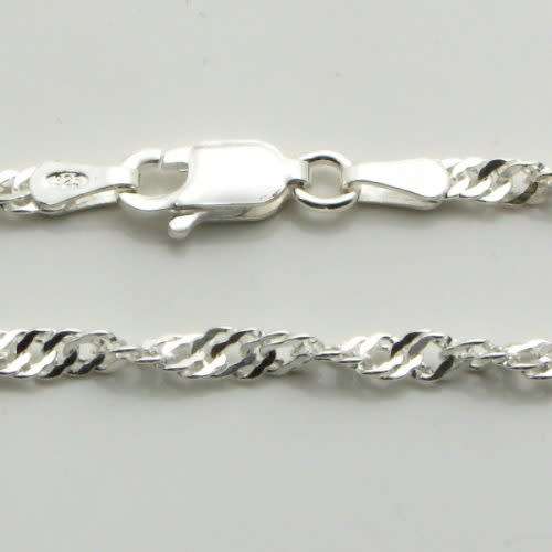19cm Sterling Silver SINGAPORE bracelet (2.5mm)
