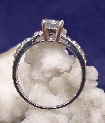 Sterling silver ring - Sparkling CUBIC ZIRCONIA 2-piece set - size 6.5 / N
