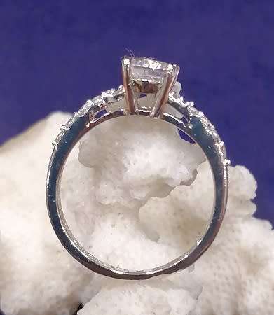 Sterling silver ring - Sparkling CUBIC ZIRCONIA 2-piece set - size 6 / M