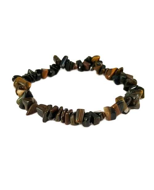 Natural chipstrand bracelet - TIGER EYE MIXED COLOURS