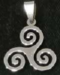 STAINLESS STEEL Pendant - Triskelion (triple spiral)
