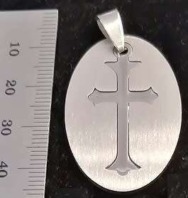 STAINLESS STEEL Pendant - Cross (split set)