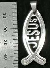 STAINLESS STEEL Pendant - Jesus Fish (split set)