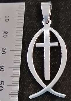 STAINLESS STEEL Pendant - Cross Fish