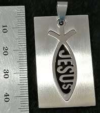 STAINLESS STEEL Pendant - Jesus Fish (split set)