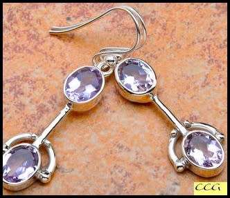 Sterling silver earrings - AMETHYST