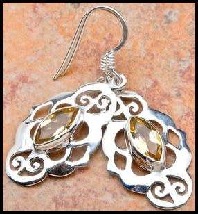 Sterling silver earrings - CITRINE