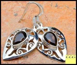 Sterling silver earrings - SMOKY QUARTZ