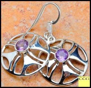 Sterling silver earrings - AMETHYST