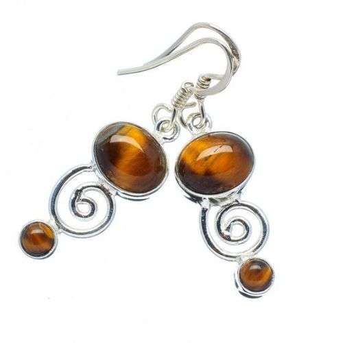 Sterling silver earrings - TIGER EYE
