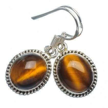 Sterling silver earrings - TIGER EYE