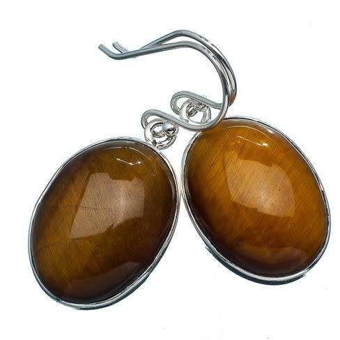 Sterling silver earrings - TIGER EYE