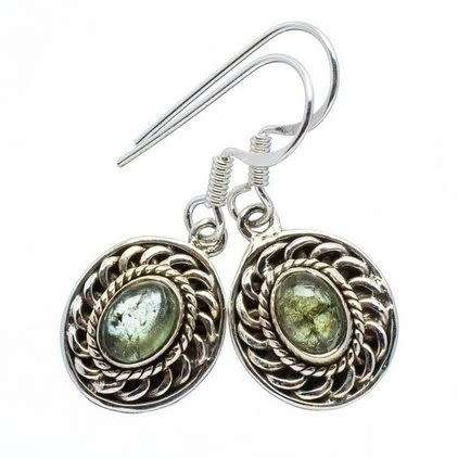 Sterling silver earrings - GREEN TOURMALINE