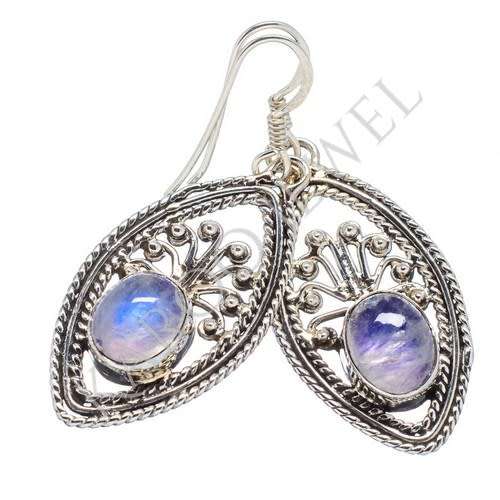 Sterling silver earrings - RAINBOW MOONSTONE