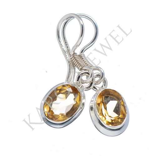 Sterling silver earrings - CITRINE