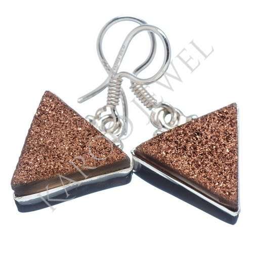 Sterling silver earrings - COPPER DRUZY