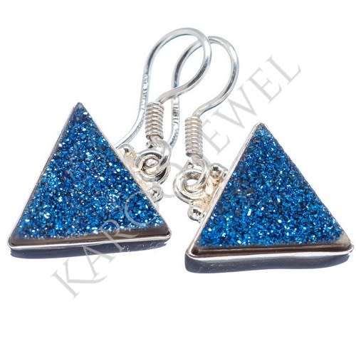 Sterling silver earrings - TITANIUM DRUZY
