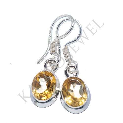 Sterling silver earrings - CITRINE