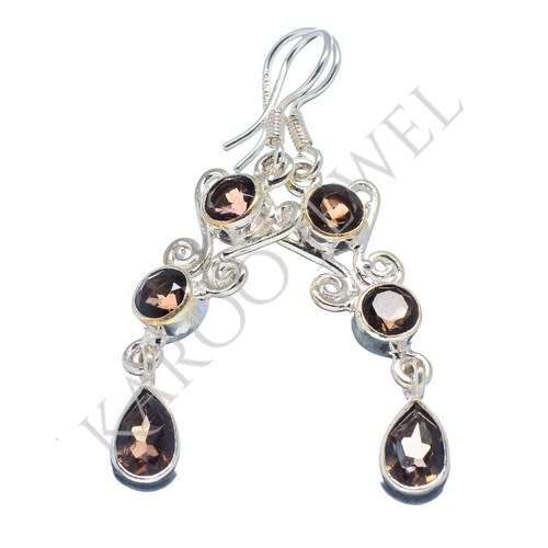 Sterling silver earrings - SMOKY QUARTZ