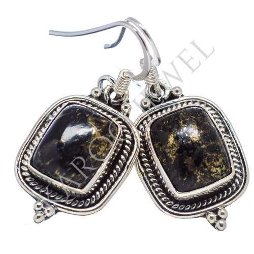 Sterling silver earrings - HEALER`S GOLD (Pyrite in Magnetite)