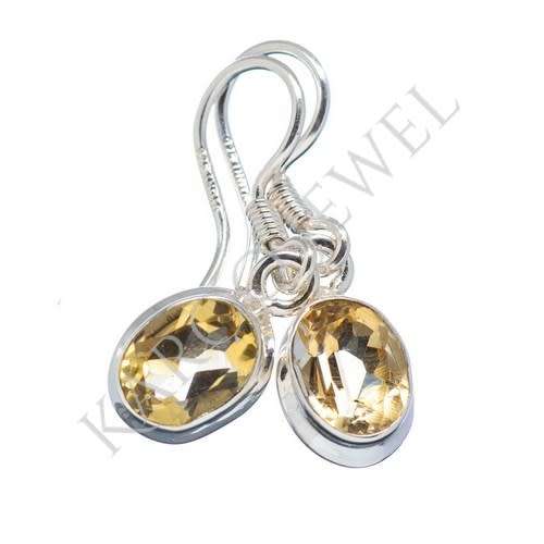 Sterling silver earrings - CITRINE