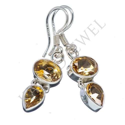 Sterling silver earrings - CITRINE