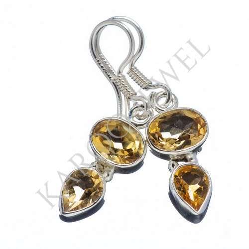 Sterling silver earrings - CITRINE