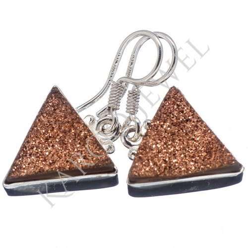 Sterling silver earrings - COPPER DRUZY