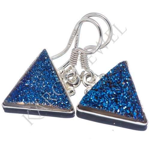 Sterling silver earrings - TITANIUM DRUZY