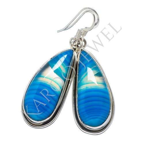 Sterling silver earrings - BOTSWANA AGATE