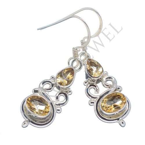 Sterling silver earrings - CITRINE