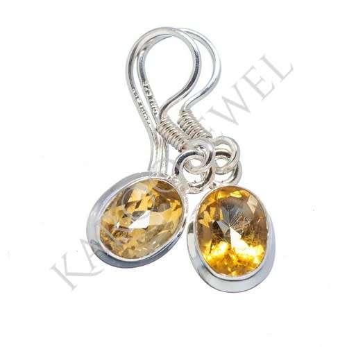 Sterling silver earrings - CITRINE