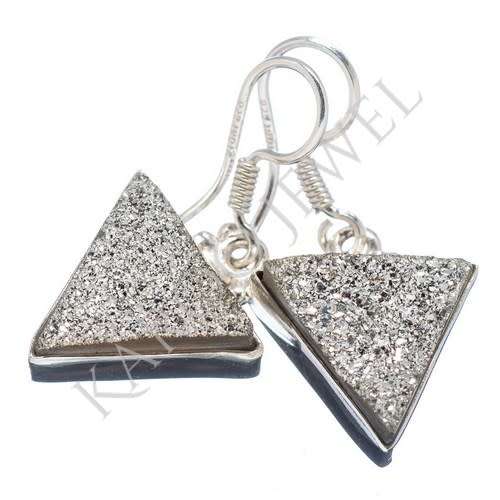 Sterling silver earrings - SILVER DRUZY